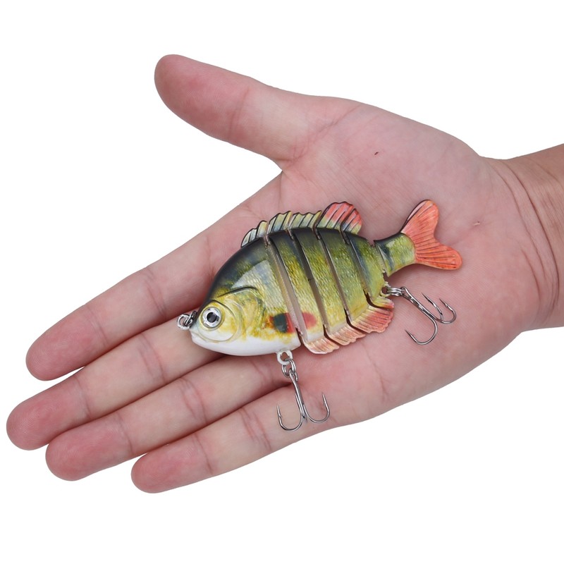 Bionic Multiple Segments Bait Fish Lure Tilapia Shape with Treble