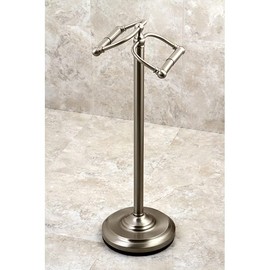 Kingston Brass CC2208 Vintage Freestanding Double Roll Toilet Paper Holder, Brushed Nickel