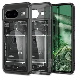 Spigen Google Pixel8 Case, Clear TPU Bumper Case, Double Layer Construction, US Military MIL Listed, Shockproof, Scratch-Resistant, No Yellowing, Wireless Charging Compatible, Ultra Hybrid ACS06279