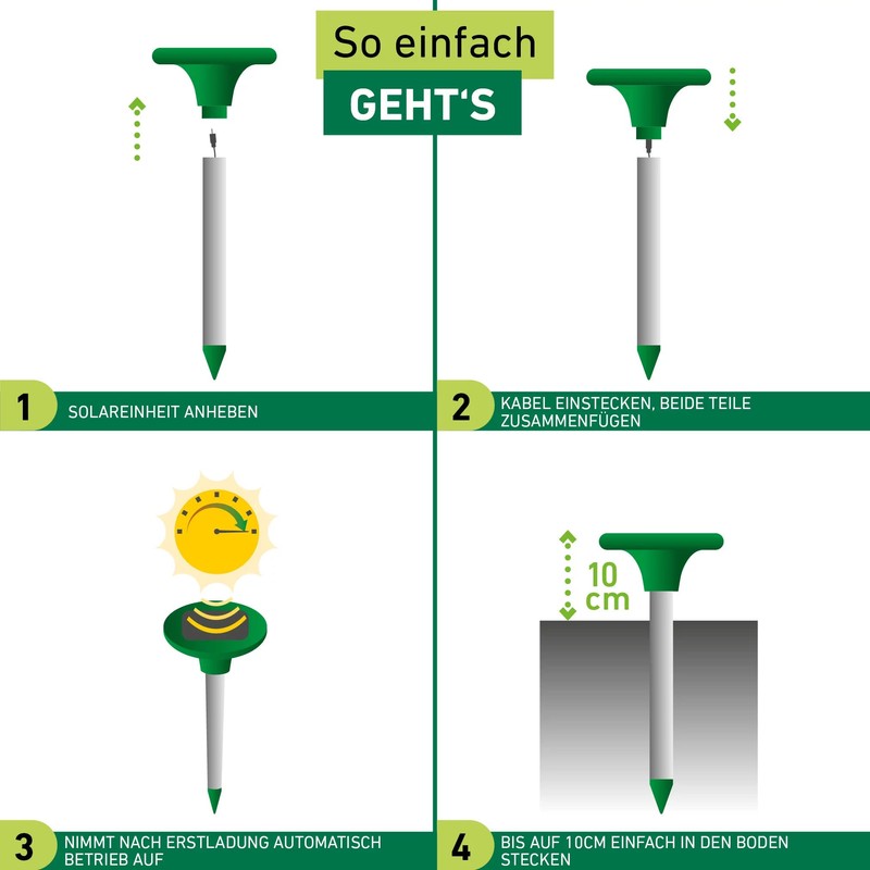 Windhager 02112 Vole/Mole Deterrent, Green, Range up to 750 M²