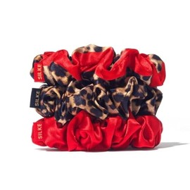 SILKE London 100% Mulberry Silk Scrunchies for Women - Set of 3 Large Silk Scrunchies & Hair Bobbles - Strong Hold, No Tugging, Less Breakage & No Dents - 22 Momme, All Hair Types
