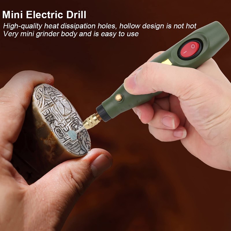 Mini Taladro Eléctrico, Amoladora, Grabador, Herramienta de Tallado Giratorio, Kit