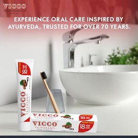 Vicco Pasta de dientes a base de hierbas Vajradanti, contiene 20 hierbas y cortezas ayurvédicas, 100% natural, vegana y sin crueldad animal, 3,53 oz (paquete de 5)