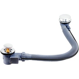 Bath Waste Overflow Kit - G1 1/2" Pop Up Waste Connection Design, Click Clack Bath Waste Overflow Pipe Connection, Clicker Bath Waste Waste with Overflow, Bathtub Waste Drain Replacement