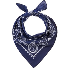baizhong Bandana Head Scarf for Men and Women, Stylish Cowboy Headband Handkerchief, Multi-purpose Hair Scarf Paisley Print Unisex Headwraps (Navy Blue)