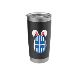 Bunny Rabbit Happy Easter Holiday Greece Flag Greek Easter Stainless Steel Insulated Tumbler