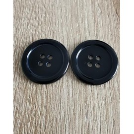 18mm x 20 pcs Black Buttons 4 Holes with Ridge - Ideal for Sewing, Crafting, DIY Cards and Ornaments etc