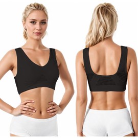 Memoryee Padded Sports Bras Women Medium Impact Plus Size for Large Breasts Push Up Seamless Breathable for Yoga Running Crop Top Multicolor1 5XL
