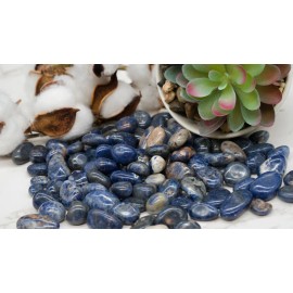 Blue Sodalite Tumbled Crystal Gemstone Pebble Pocket Stone Fairy Garden Decor