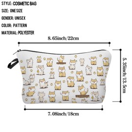 Livel lhood Cats Pasteup Makeup Bag Small Organizer Bag Toiletry Zipper Pouch Lovely Cartoon Cat Printed Cosmetic Bag Present for Cat Lovers Cat Mom Women Friends