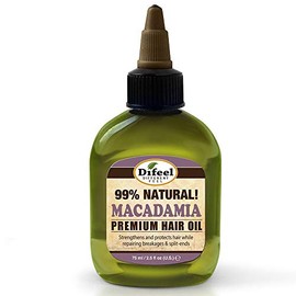 Difeel Aceite natural para el cabello Premium Mega Care - Aceite de macadamia 2.5 onzas