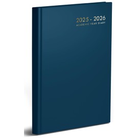 Academic Diary 2025-2026 A5 Week to View – Mid Year Hardback Casebound Organiser – University, College & School Planner – Runs July 2025 to August 2026 – Hourly Appointments (Navy Blue)