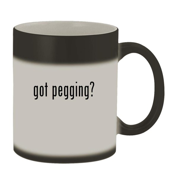 got pegging? - 11oz Magic Color Changing Mug, Matte Black