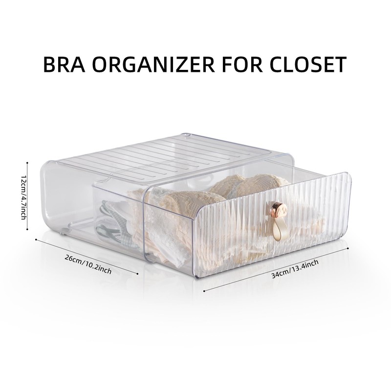 MSHOMELY Underwear Drawer Organizer, Stackable Bra Organizer for Closet, 1