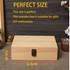 YXFZPAN Wooden Box with Hinged Lid - 8x6x3 Inch Natural