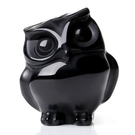 XIANNVXI Owl Figurine Ornaments,Obsidian Crystal Owl Gifts for Women Men,Cute Owl Ornaments for Living Room Decor,Good Luck Owl Statue Owl Decoration Gifts for Christmas