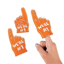 Fun Express - Orange Mini Foam Fingers - Toys - Value Toys - Misc Value Toys - 12 Pieces