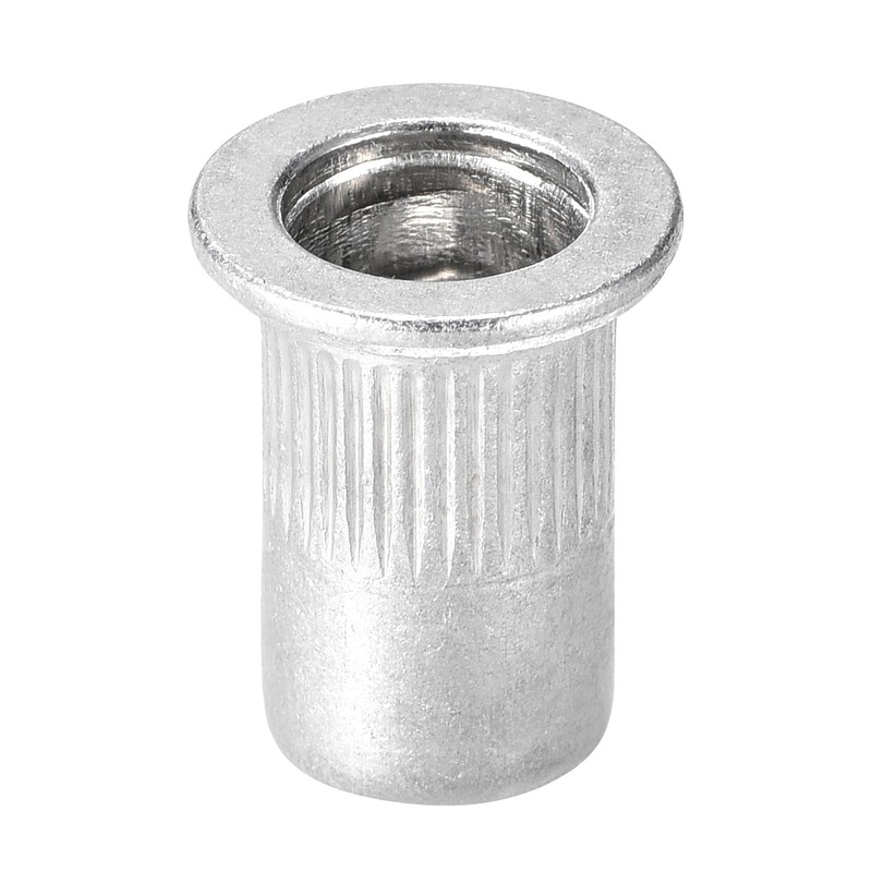uxcell 1/4-20 Rivet Nuts Aluminium Alloy Knurled Flat Head Threaded