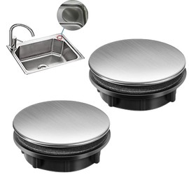 2 Pieces Kitchen Faucet Hole Cover Stainless Steel Sink Faucet Hole Plate Stopper Cover Blanking Metal Plug for Diameter 0.98 to 3 cm (35mm Short)