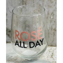 Cristar Rose All Day 16.6 oz. Tumbler Seamless Inspirational Clear Wine Glass