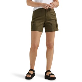 Lee Womens Ultra Lux Comfort with Flex-to-go Cargo Shorts, Olive Night, 14 US