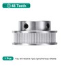 sourcing map GT-2 48T Pulley Synchronous Wheel 5mm Bore, Aluminum