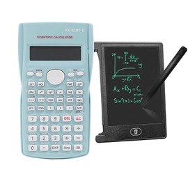 KK-82MS-B/KK-82MS-D Portable Engineering Scientific Calculator with 4.4 Inch LCD Erasable Writing Tablet, Professional Portable Calculator Notepad for Office,School(Green)