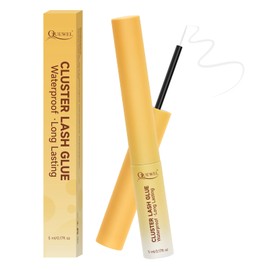 QUEWEL Lash Clusters Bond Eyelash Cluster Glue for DIY Lash Extensions, 5ML Cluster Lashes Glue Waterproof&Long Lasting, Super Strong Hold Eyelash Clusters Bond Suitable for All Day Wear (Clear)