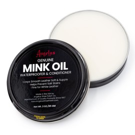 Angelus Mink Oil for Leather Boots 3 oz Metal Tin | All-Natural Leather Conditioner, Cleaner, Waterproof, Soften, & Restore- Made in USA