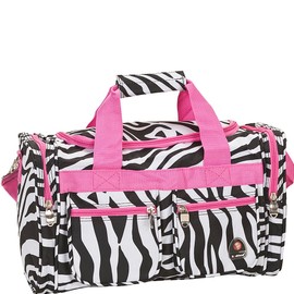 Rockland Duffel Bag, Pink Zebra, 19-Inch