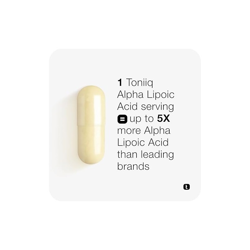 Toniiq 1000mg Ultra High Strength Alpha Lipoic Acid Capsules
