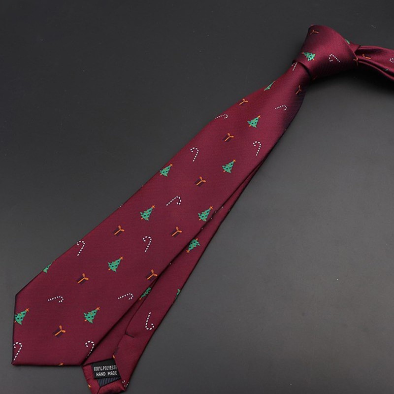 SzonMcnl Christmas Ties for Men Pattern Woven Party Christmas Tie