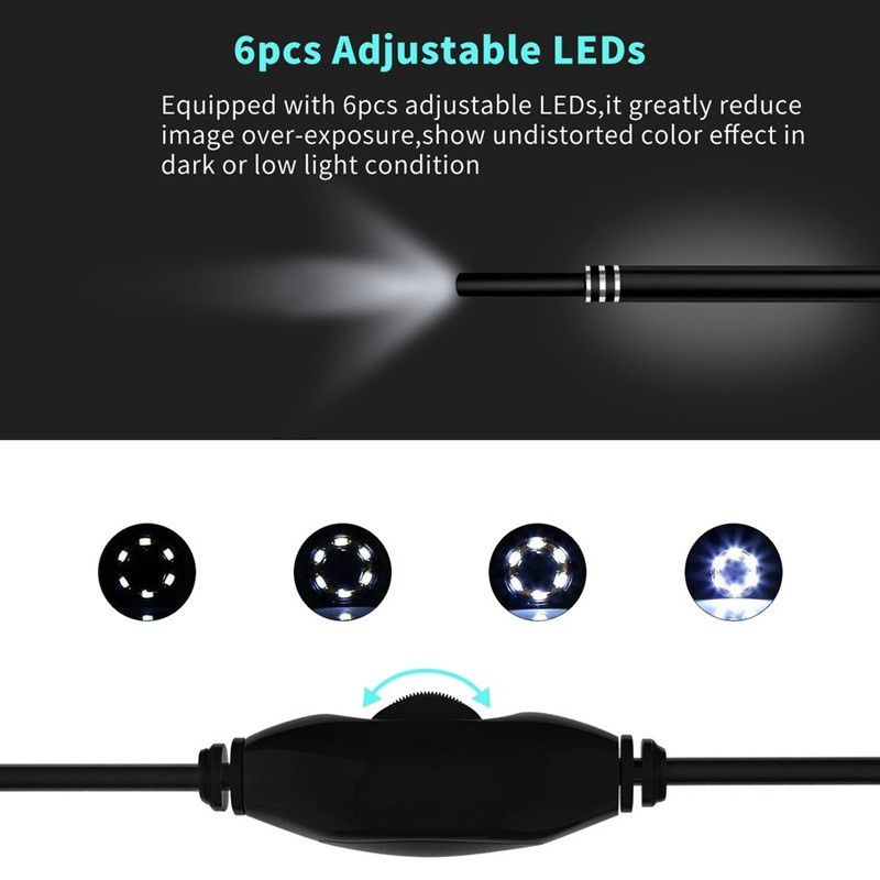 Digital Otoscope Camera Ultra Clear View 6 LED Lights IP67