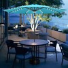 FLAME&SHADE 9 ft Patio Umbrella with Solar Lights, 40 LED