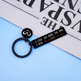 UVIBEW Couple Gifts I Love You Gifts For Him Her Couple Keychain For Husband Wife Boyfriend Girlfriend I Love You More The End I Win Sweet Day Gift For Her