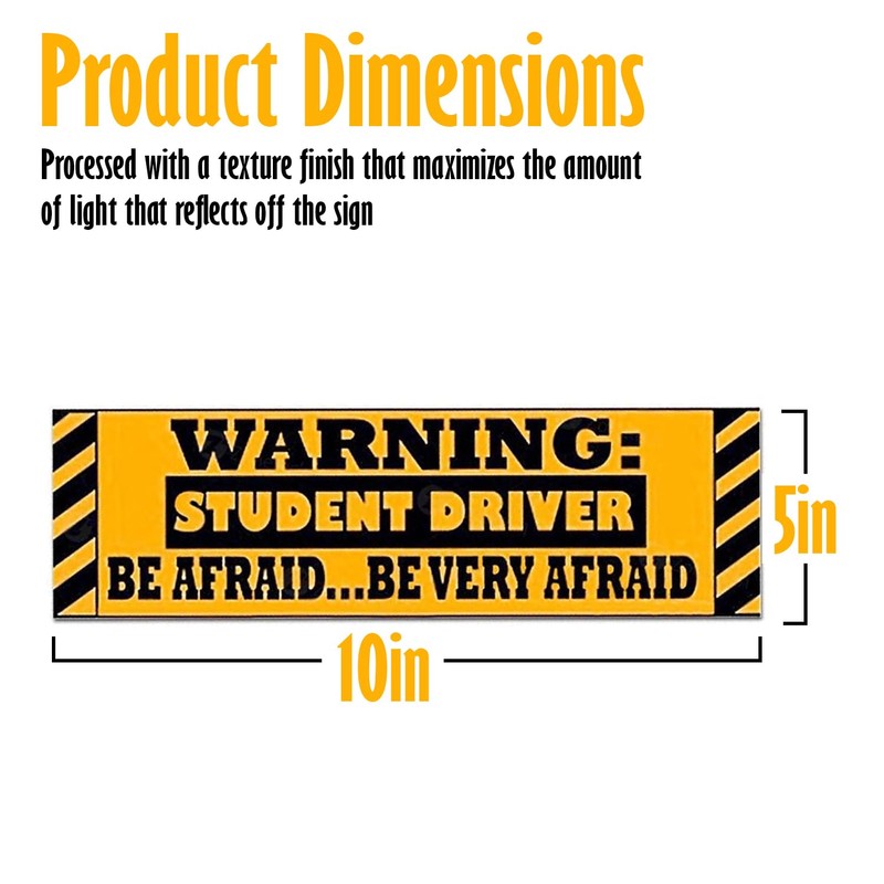 Zone Tech Student Driver Magnetic Sticker - Warning Student Driver