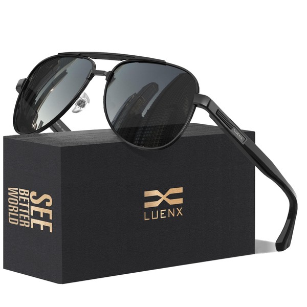 LUENX Aviator Sunglasses for Men Polarized Shades Driving UV 400