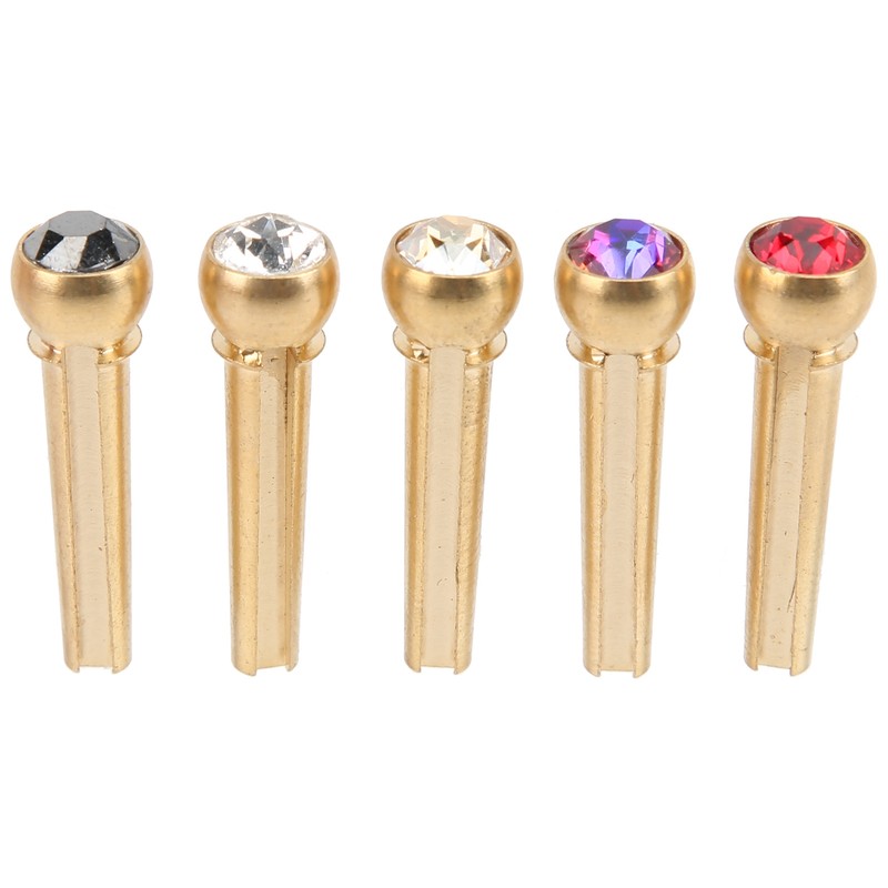 5Pcs Guitar Bridge Pin String Peg Brass Endpin Accessory Replacement