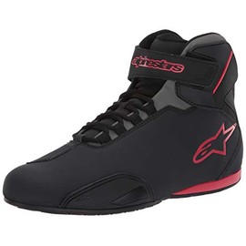 Alpinestars Men's Sektor Street Motorcycle Shoe, Black/Gray/Red, 10