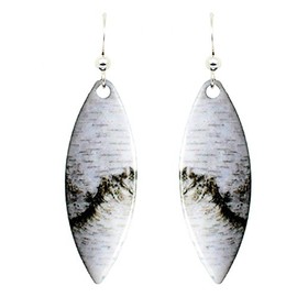 Birch Bark Earrings by d'ears Non-Tarnish Sterling Silver French Hook Ear Wire