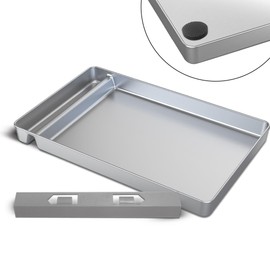 Reusable Litter Tray Compatible with Petsafe-Scoop Free Self-Cleaning Cat Litter Box Upgraded Clip-on Designed Waste Extender, Non Slip Rubber, Stainless Steel Never Absorb Odors & Easier to Clean