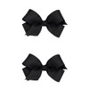 Wee Ones Girls 2 Pack Grosgrain Hair Bows with Plain