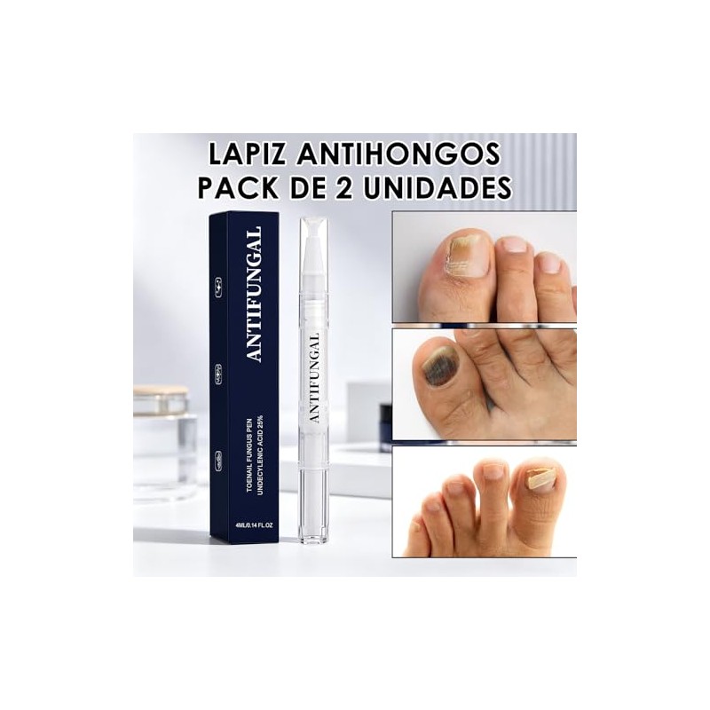 SINYI 2PCS lapiz antihongos,Lapiz Restaurador de Uñas，Producto portátil para el