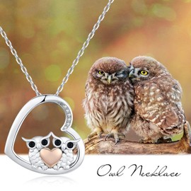 TANGPOET Animal Necklace Koala/Owl/Cow/Giraffe/Fox/925 Sterling Silver Animal Necklace Jewellery Gifts for Women Girls, Sterling Silver, Zircon