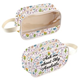 Funny Axolotls Gift Axolotls Clear Cosmetic Bag Axolotls Lover Gift Axolotls Owner Gift Axolotl Mom Gift (ASKMEABOUTBag)