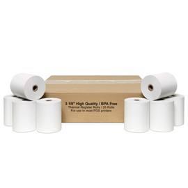 3 1/8" (80MM) X 220' THERMAL CASH REGISTER POS RECEIPT PAPER 25 ROLLS/CASE