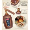 ALEACAR Premium Leather Key Fob Cover & Keychain for Toyota,