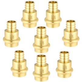 (Znkiok 8Pack) 3/4" Press x 3/4" Pex Fittings Brass Coupling Connect For Copper Pipe,Propress Copper Pipe Fttings To Pex Adapter .LF1807,NSF/ANSI 61,UPC Certified.