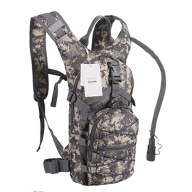 Seamand Hydration Backpack with 3L Water Bladder for Hiking and Climbing (ACU Camo)