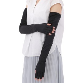 [HANDS UP MARKET] Arm Cover, UV Protection, Cooling Sensation, Arm Cover, Long Length, Sunscreen Protection, UV Protection, Women's, Finger Cut, Mesh, Breathable, Sunscreen, UV Care, For Driving,